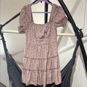 Altar'd State Pink Tiered Ruffled Mini Sundress